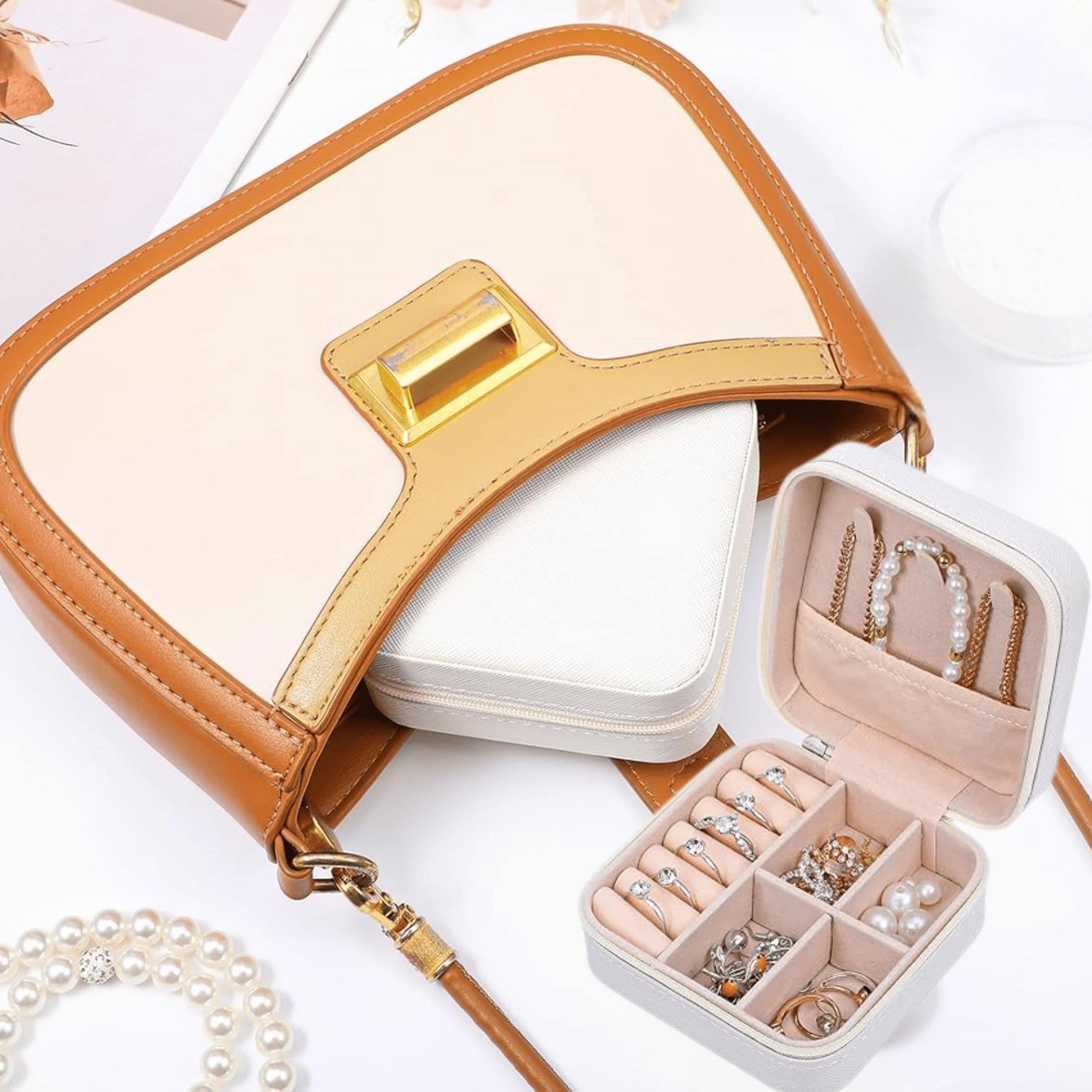 Personalized Travel Jewelry Box With Birth Flower Engraved