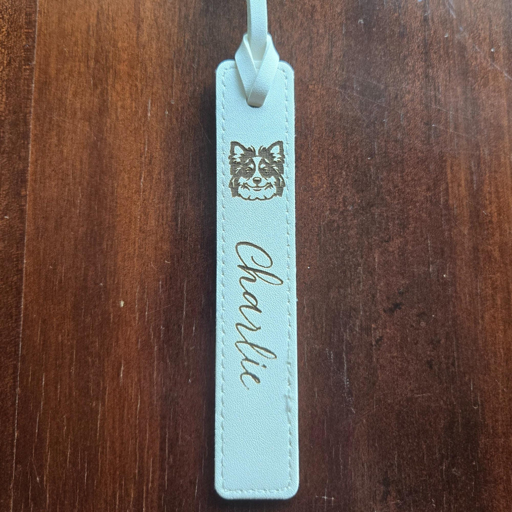 Custom Leather Dog Bookmark – Personalized Engraved Pet Gift