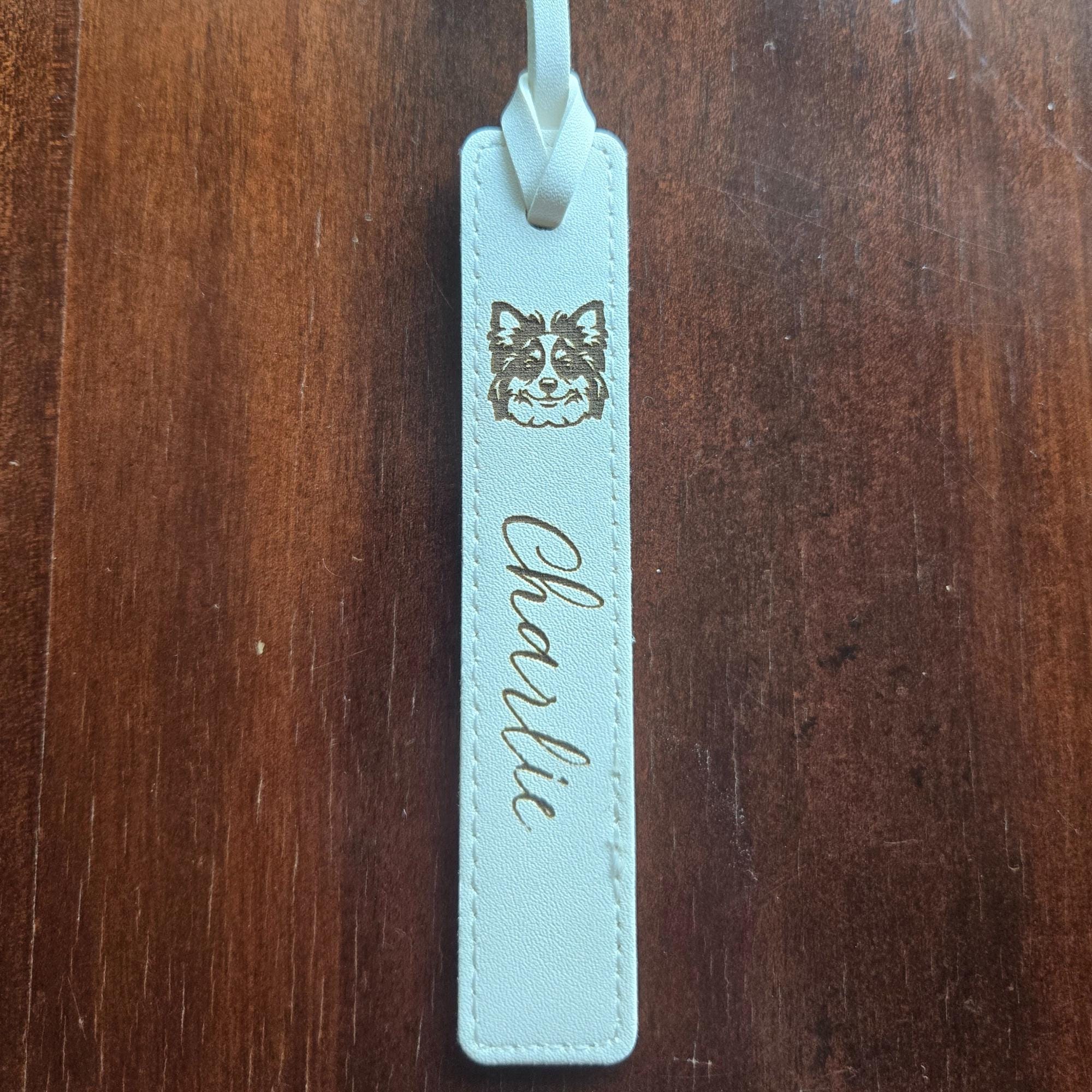 Custom Leather Dog Bookmark – Personalized Engraved Pet Gift
