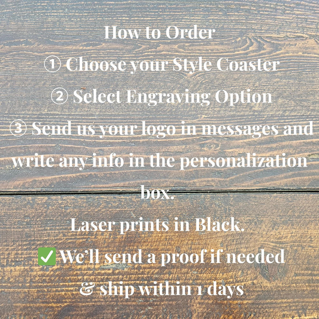 Custom Engraved Wood Bar Coasters Perfect Wedding Favor Gift