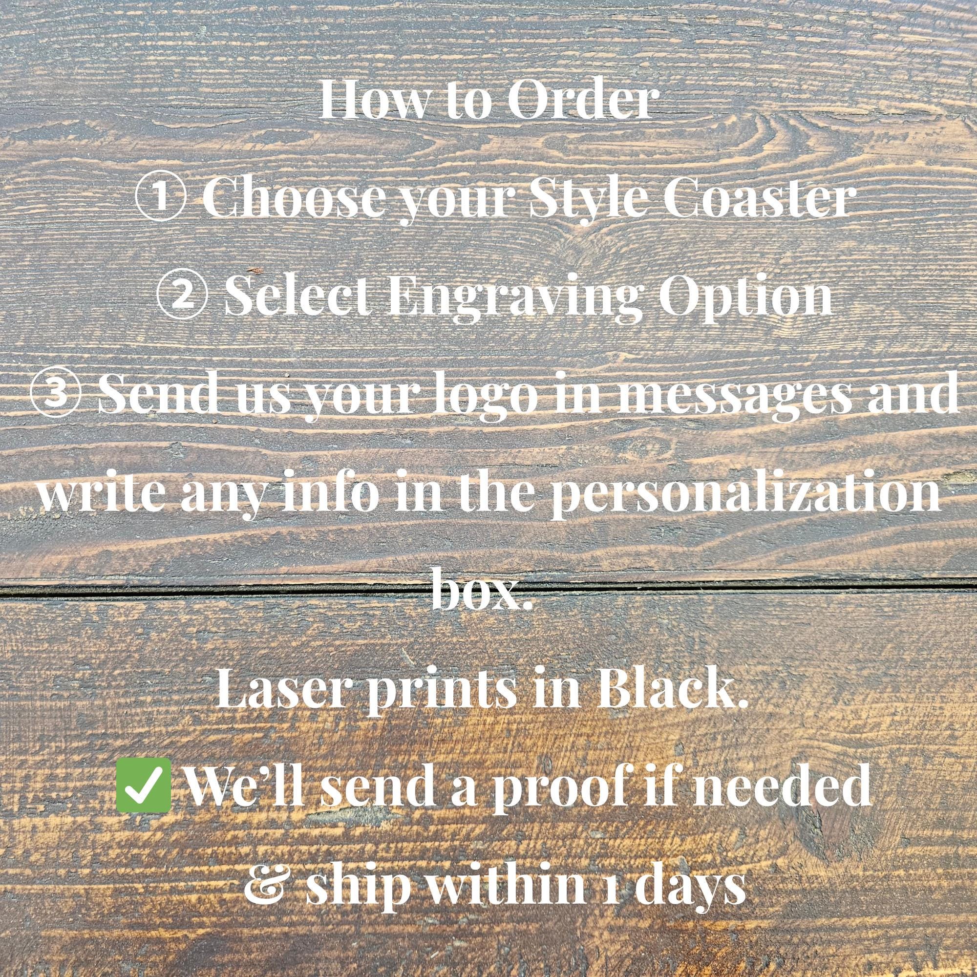 Custom Engraved Wood Bar Coasters Perfect Wedding Favor Gift