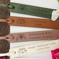 Personalized Leather Bookmark – Heart Hands Design, Valentine's Day Gift
