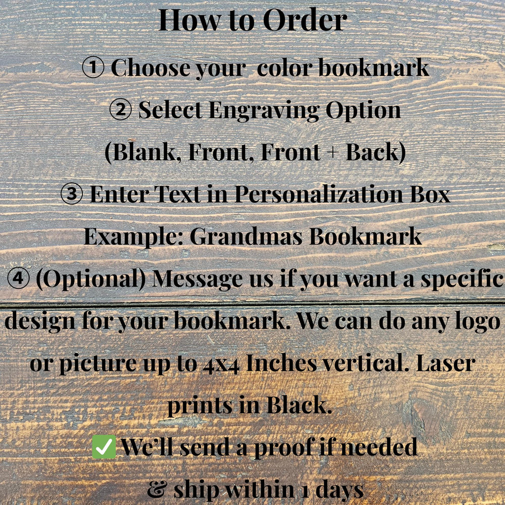 Custom Leather Bookmark with Custom design & Name