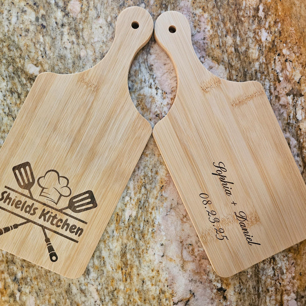 Custom Engraved Mini Bamboo Charcuterie Board - Wedding Gift