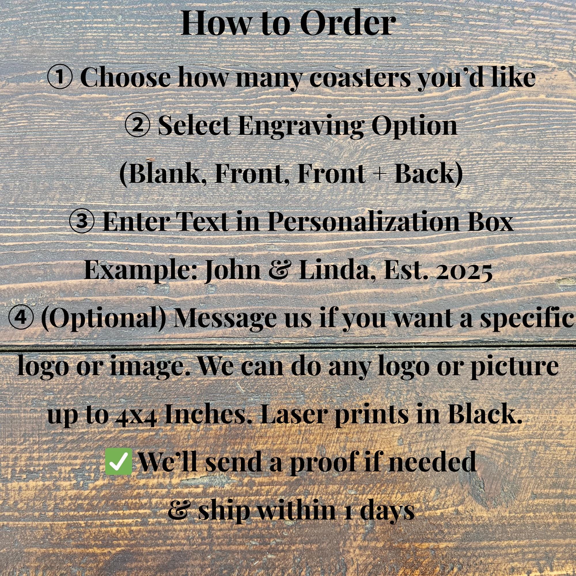 Custom Engraved Wood Slice Coasters, Rustic Wedding Favors, Home Decor, Natural Bark Circle