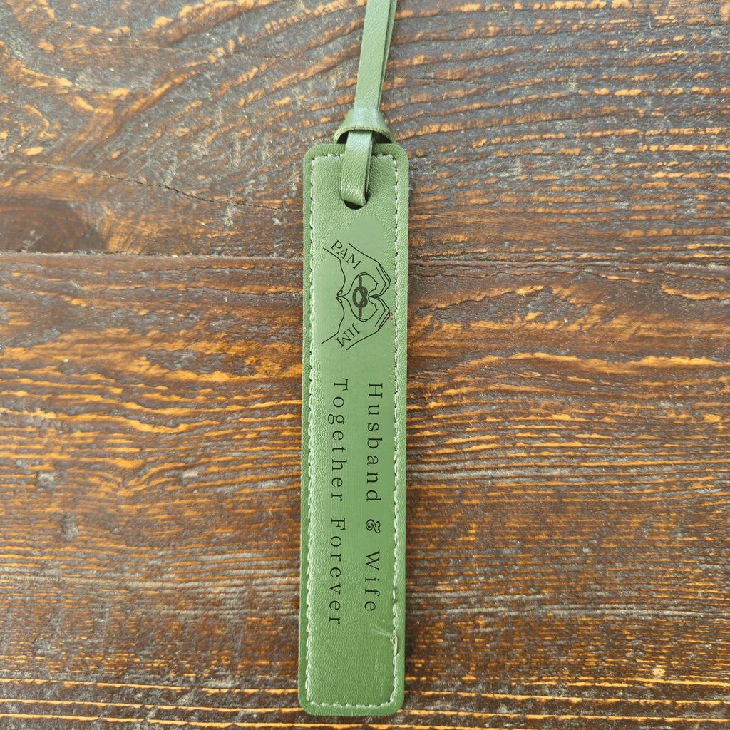 Personalized Leather Bookmark – Heart Hands Design, Valentine's Day Gift
