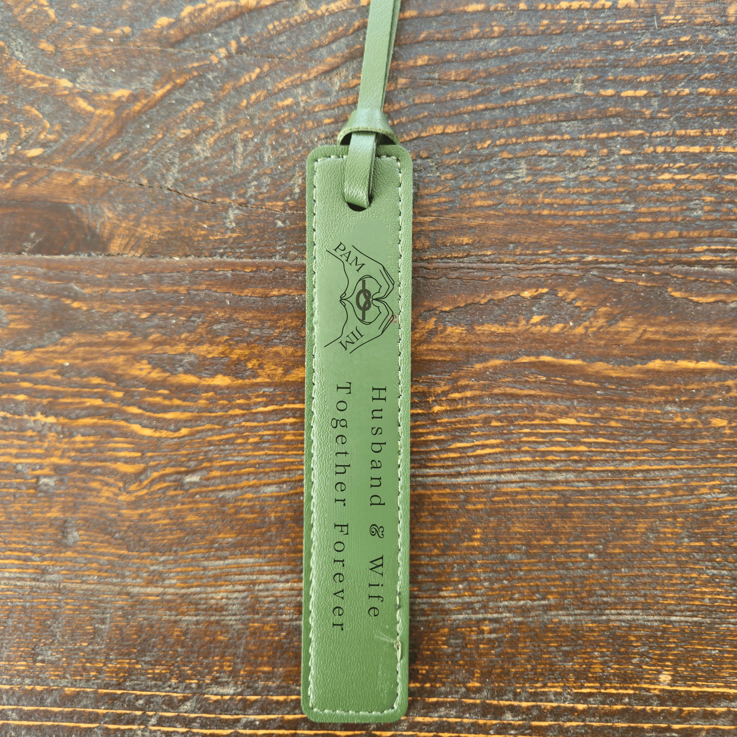 Personalized Leather Bookmark – Heart Hands Design, Valentine's Day Gift