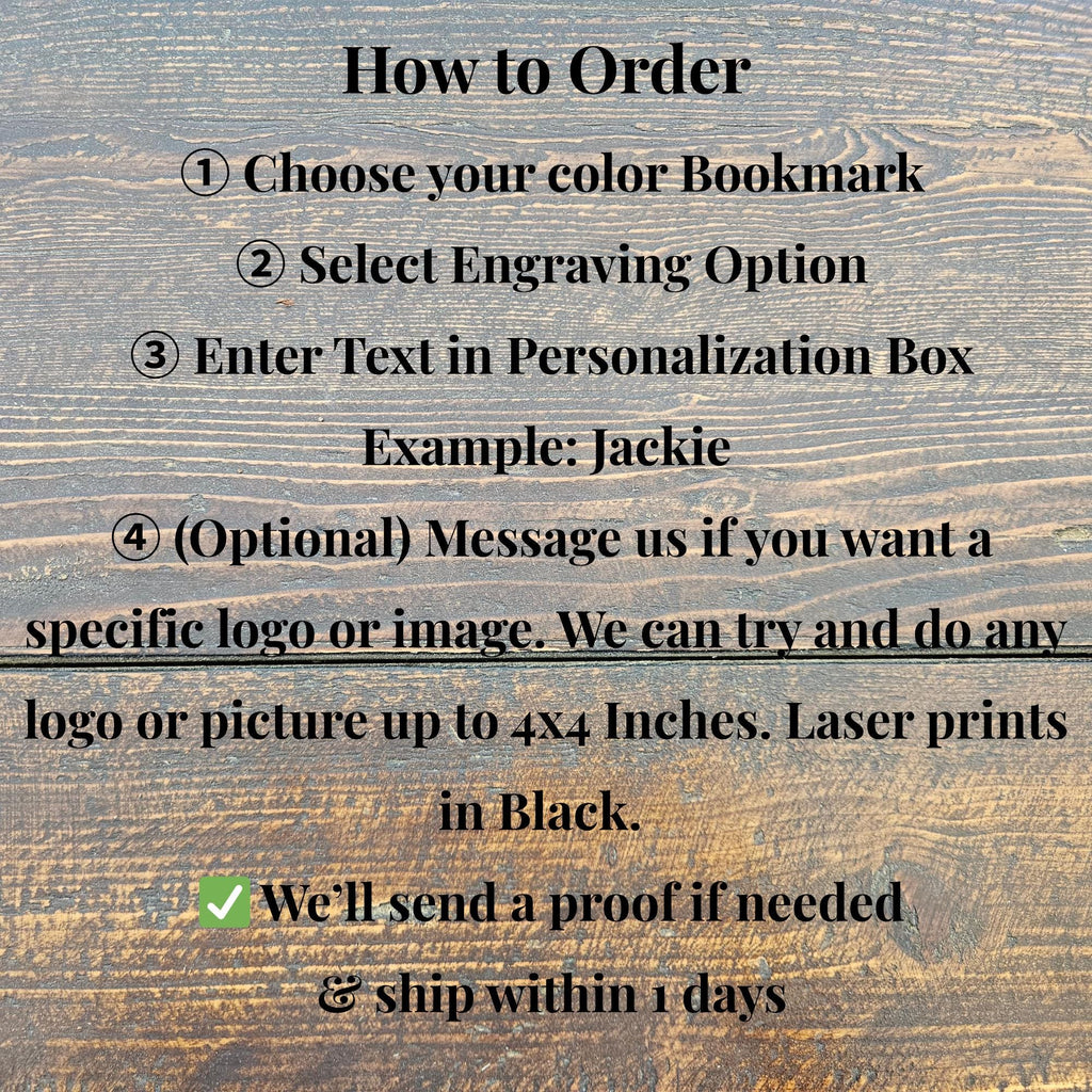 Personalized Leather Bookmark – Laser Engraved Birth Month Flower