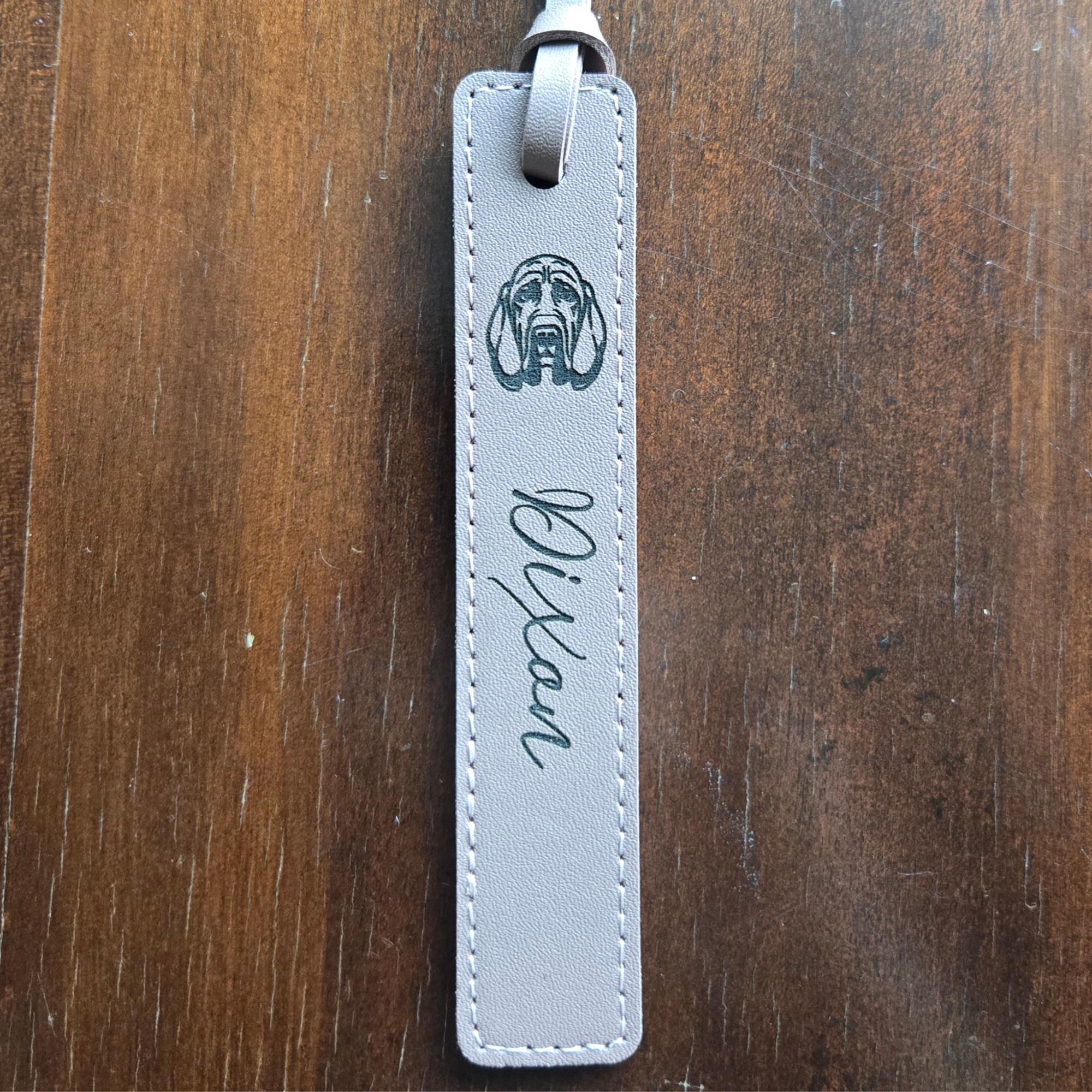 Custom Leather Dog Bookmark – Personalized Engraved Pet Gift