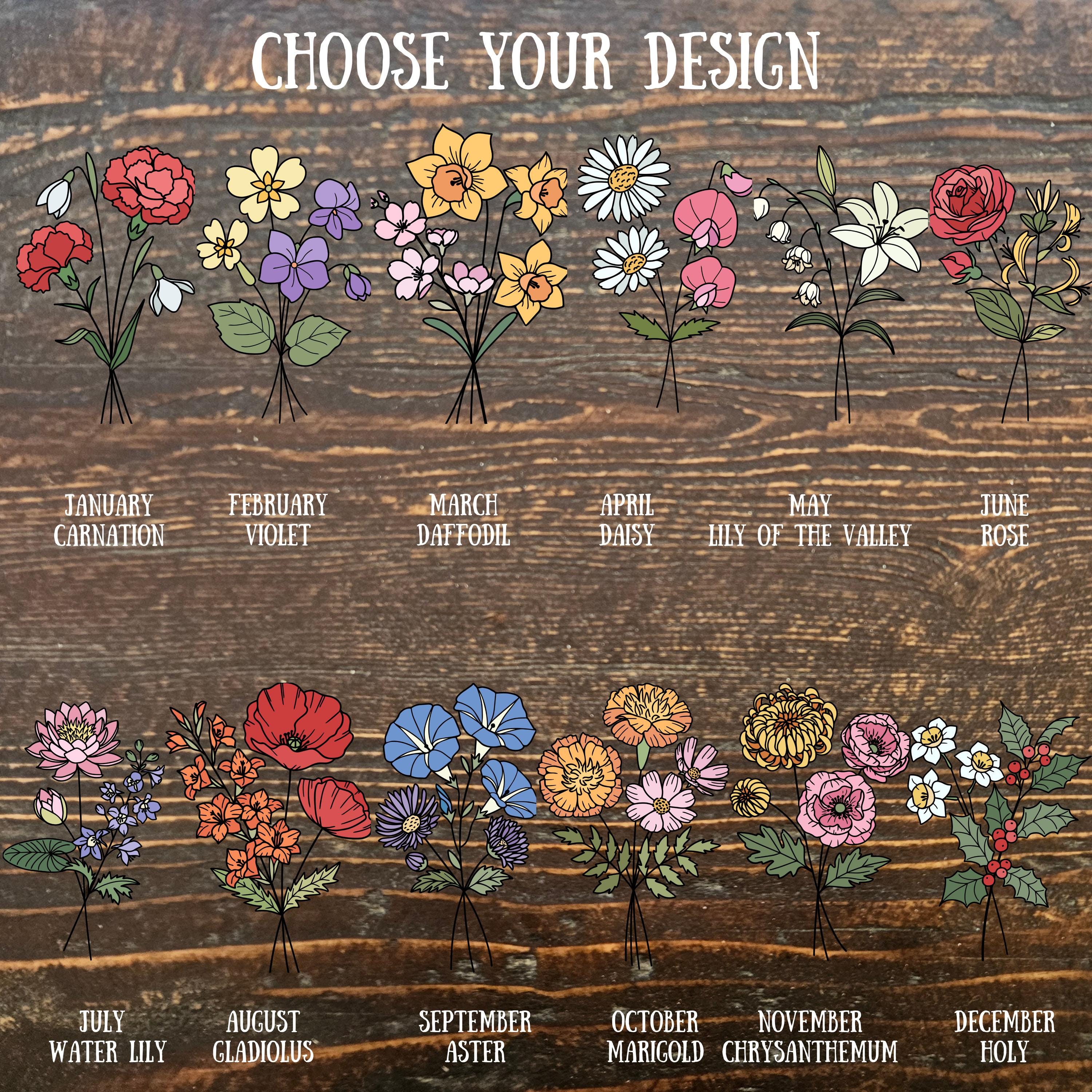 Personalized Leather Bookmark – Laser Engraved Birth Month Flower