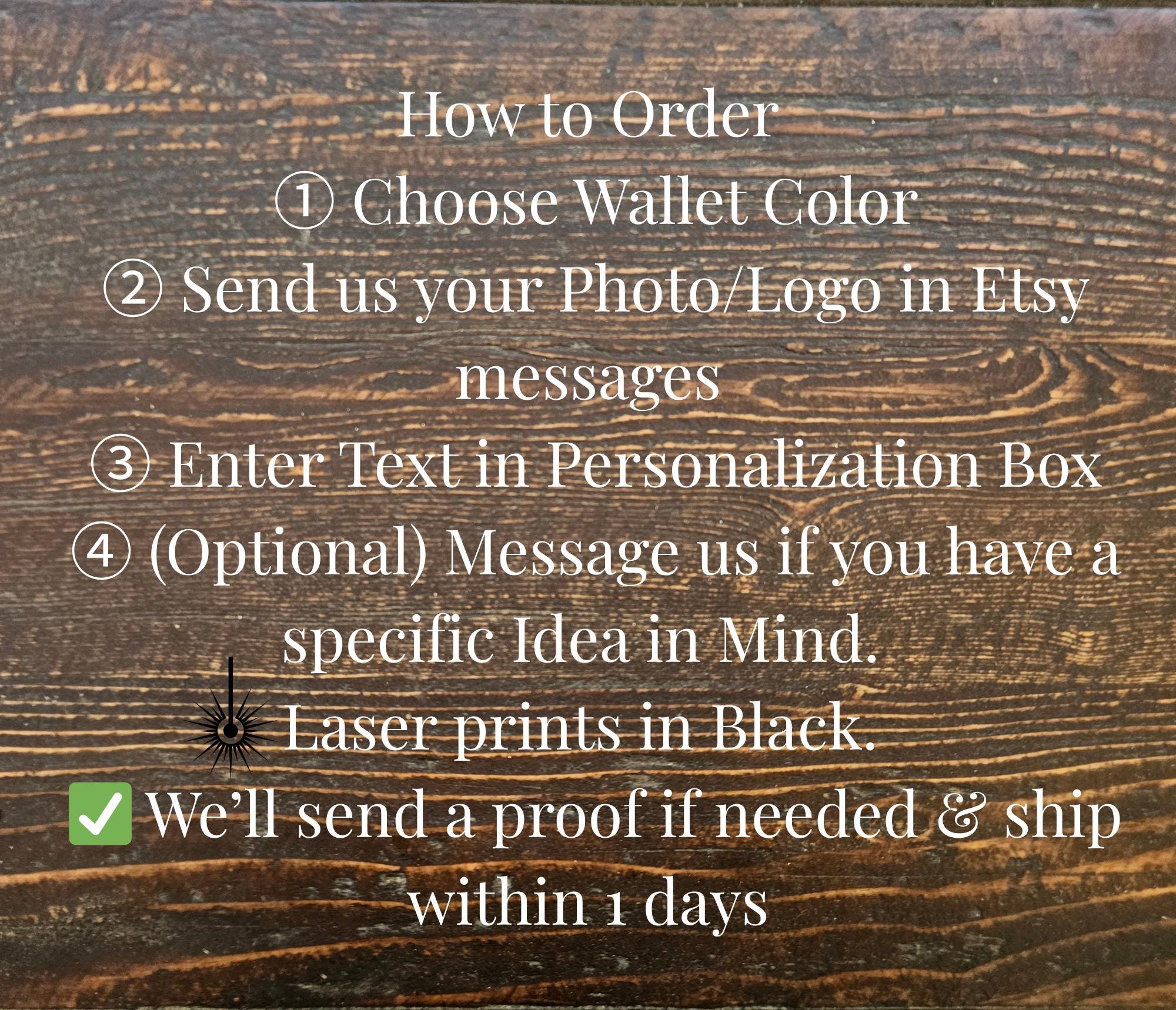 Sleek Men's Leather Wallet with Custom Logo and Message