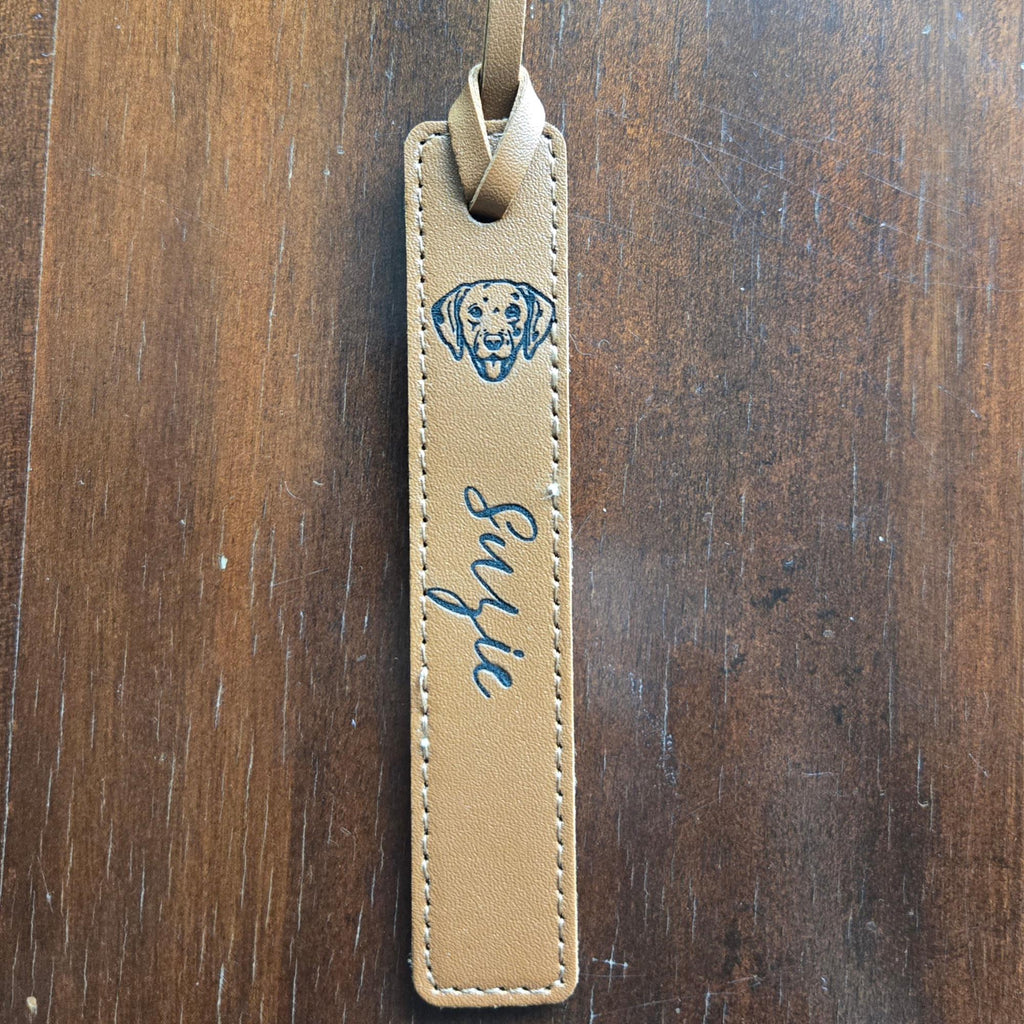 Custom Leather Dog Bookmark – Personalized Engraved Pet Gift