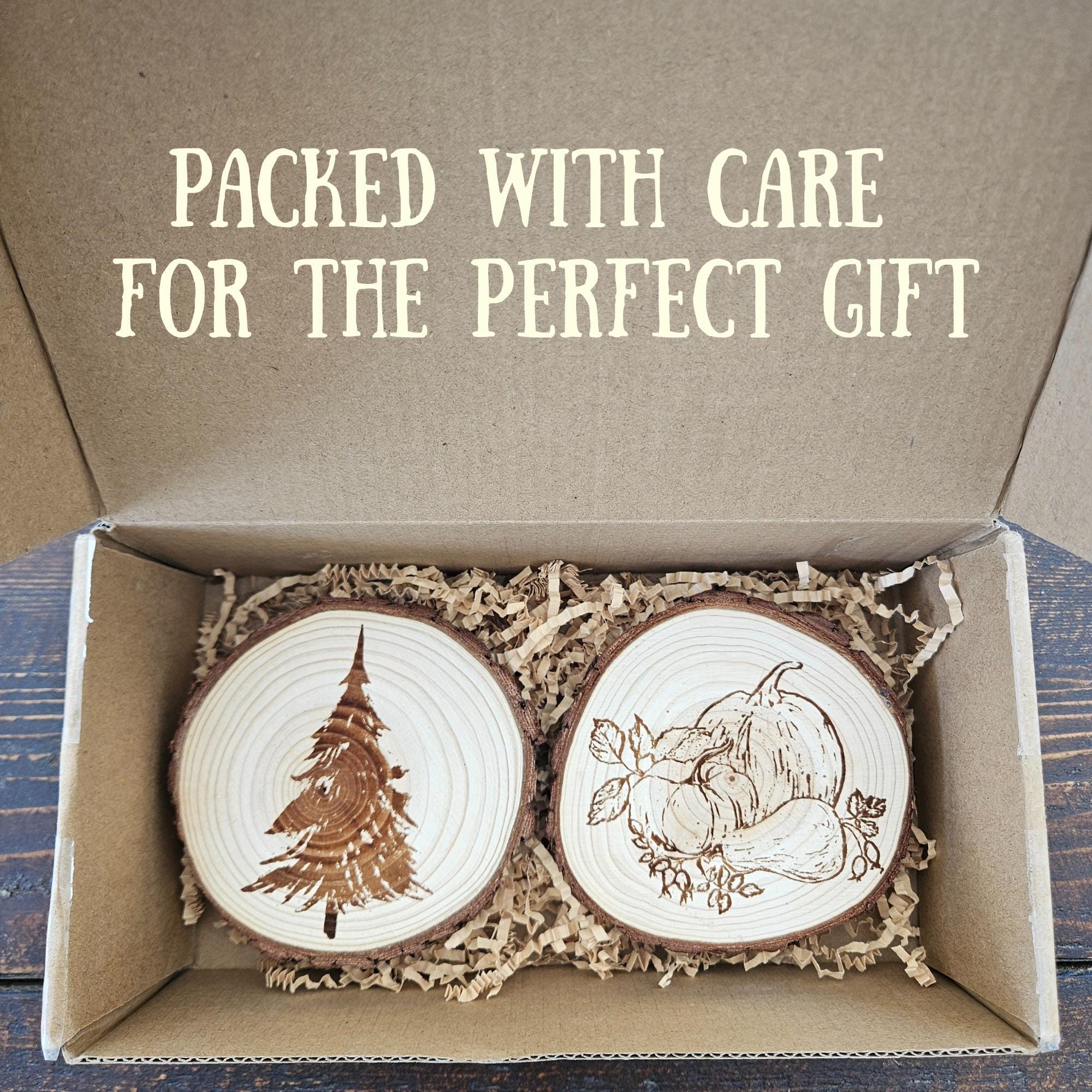 Custom Engraved Wood Bar Coasters Perfect Wedding Favor Gift