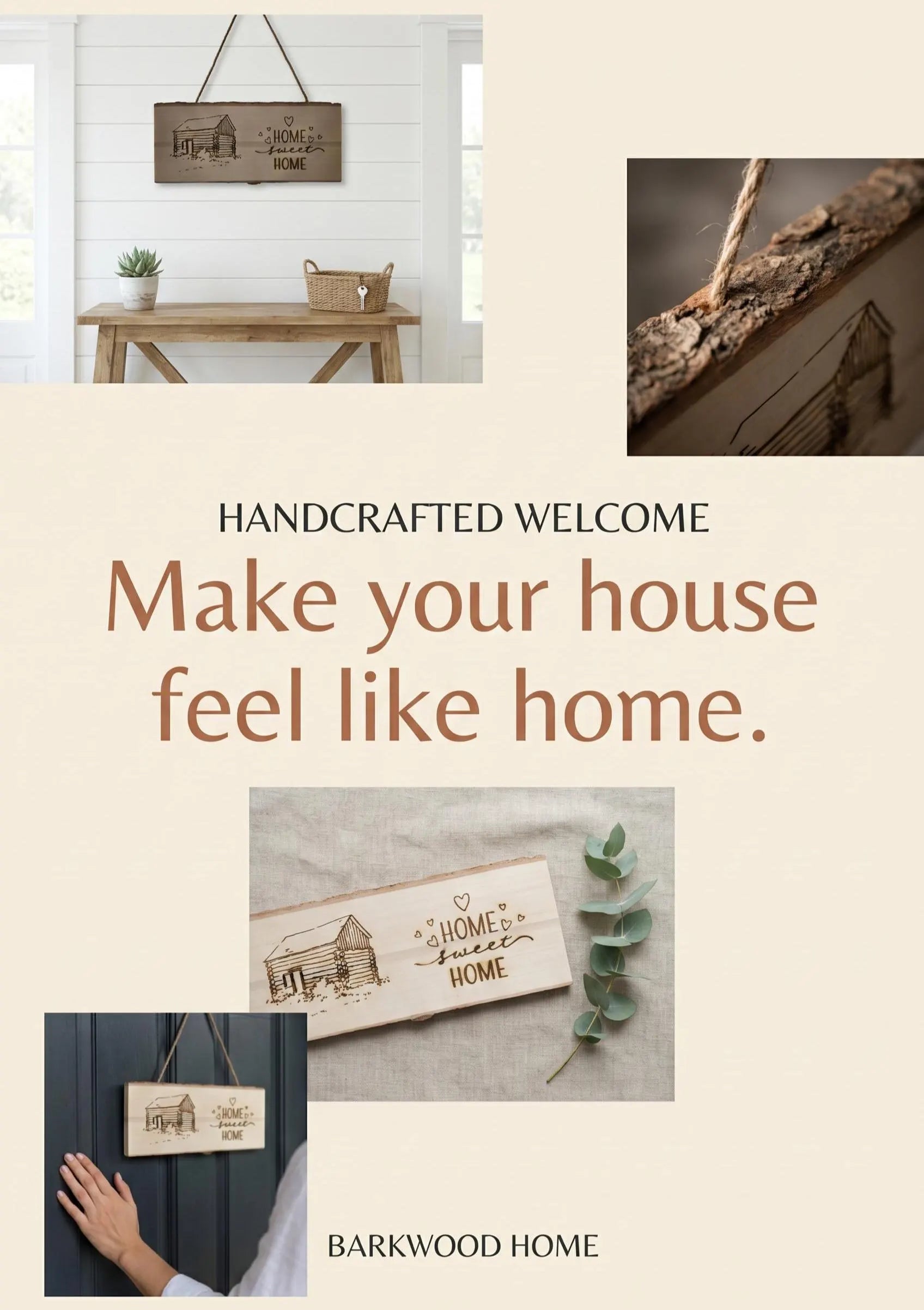 Rustic Wood Sign “Home Sweet Home” | Farmhouse Wall Decor | Handmade Wooden Hanging Sign | Cozy Cottage Decor | Housewarming Gift