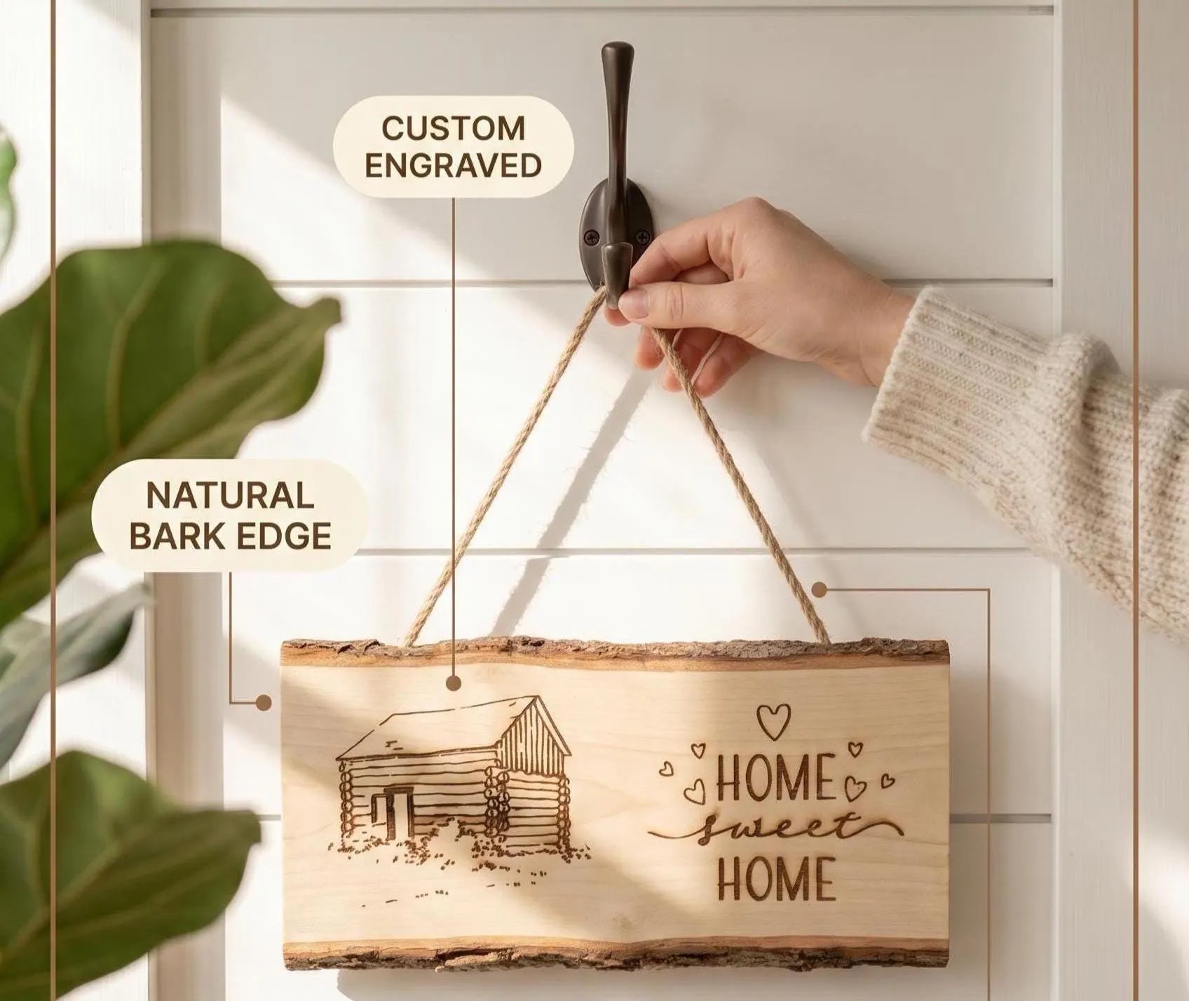 Rustic Wood Sign “Home Sweet Home” | Farmhouse Wall Decor | Handmade Wooden Hanging Sign | Cozy Cottage Decor | Housewarming Gift